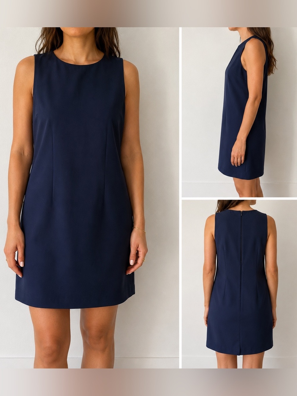 Gloria Vanderbilt Navy Blue Sleeveless slip Dress SZ S